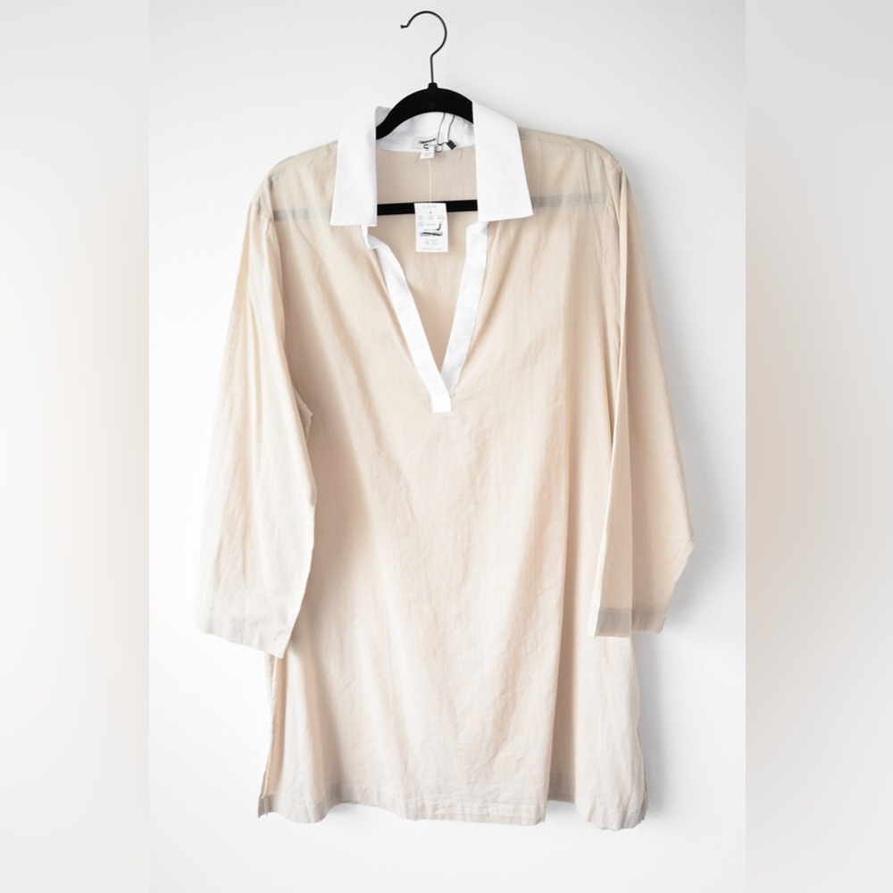 J. Crew Cream Tunic with White Collar